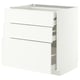 METOD / MAXIMERA Benkeskap 3 fr/2 l/1 m/1 h skuff, hvit/Aspudden matt hvit, 80x60 cm