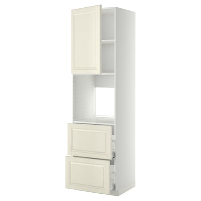 METOD / MAXIMERA Høyskap f ov m sk/2 fr/2 h skuffer, hvit/Bodbyn offwhite, 60x60x220 cm