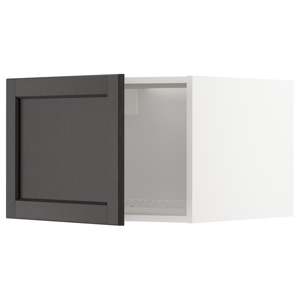 METOD Overskap f kjøleskap/fryser, hvit/Lerhyttan svartbeiset, 60x40 cm