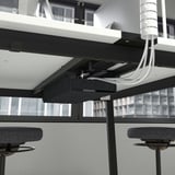 MITTZON Konferansebord, hvit/svart, 140x108x105 cm