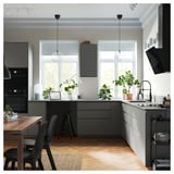 MÖCKLARP Spesialtilpasset benkeplate, matt brun/svart/marmormønstret høytrykksporselen, 1 m²x2.0 cm