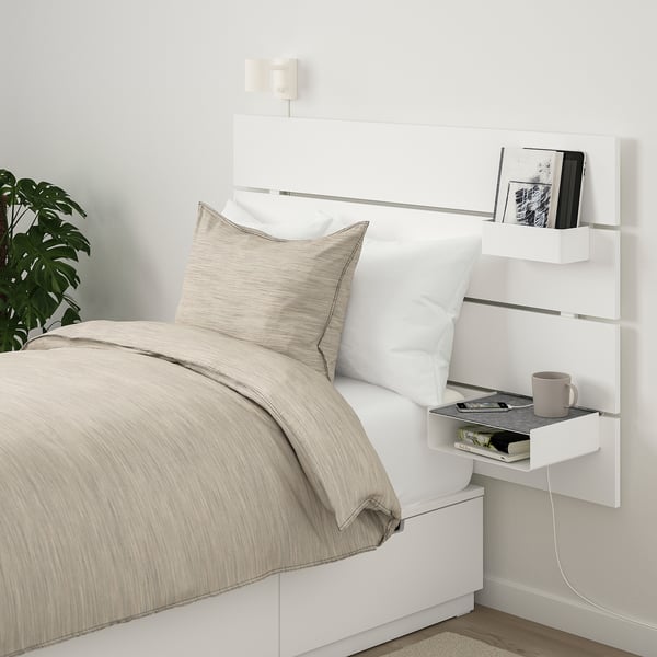 NORDLI Seng med oppbevaring og hodegavl - hvit - IKEA