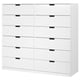 Alternativ: NORDLI Kommode med 12 skuffer, hvit, 160x145 cm