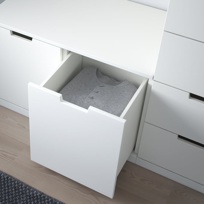 NORDLI Kommode med 8 skuffer - hvit - IKEA