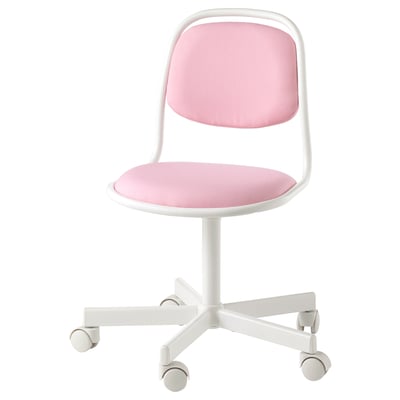 ÖRFJÄLL Kontorstol for barn, hvit/Vissle rosa