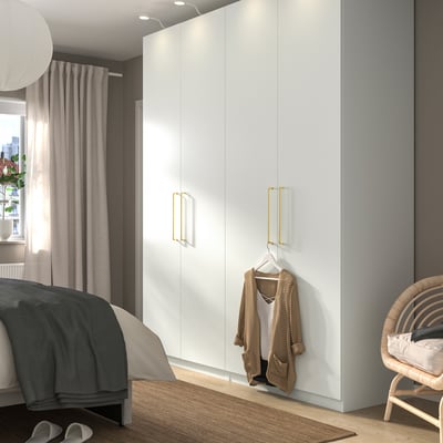 PAX / FORSAND Garderobeskap, hvit/hvit, 200x60x236 cm