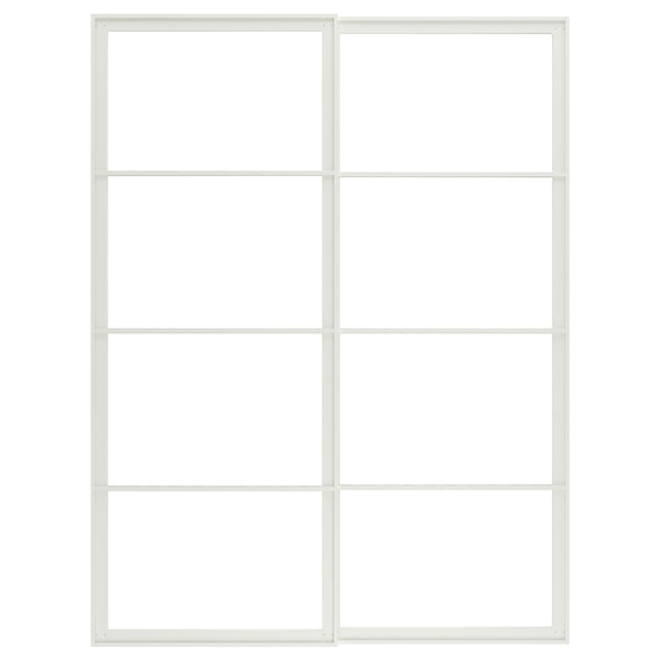 PAX Ramme til skyvedørspar med skinne, hvit, 150x201 cm