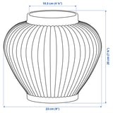 PELARBJÖRK Vase, grågrønn, 20 cm