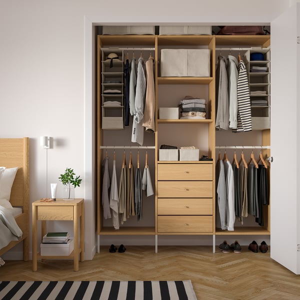 PURRPINGLA Oppbevaring med 6 rom, hengende, tekstil/beige, 22x34x80 cm