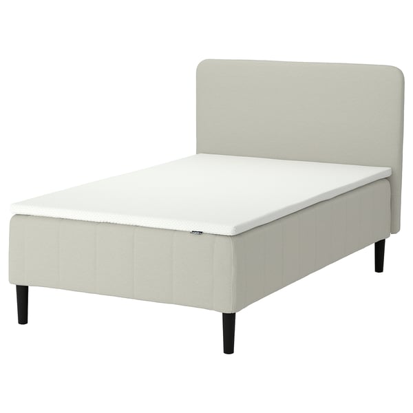 RÅHOLMAR Rammemadrass, pocketfjærer, 5 soner, inkludert bein, overmadrass og gavl fast/Knisa lys beige Nordberget, 120x200 cm