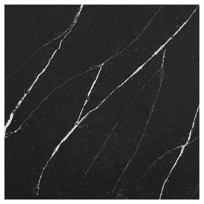 RÅHULT Spesialtilpasset veggplate, svart marmormønstret hvit/kvarts, 1 m²x1.2 cm