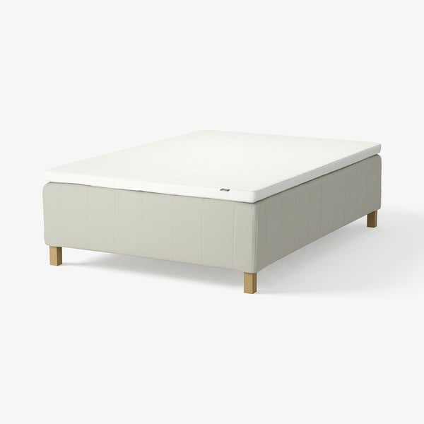 RISHÖJDEN Rammemadrass, pocketfjærer, 7 soner, inkludert bein og overmadrass fast/Knisa lys beige Norrsele, 140x200 cm