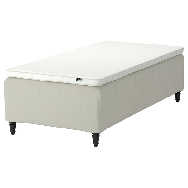 RISHÖJDEN Rammemadrass, pocketfjærer, 7 soner, inkludert bein og overmadrass fast/Knisa lys beige Nyläget, 90x200 cm