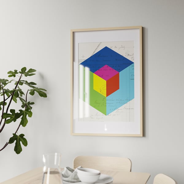 RÖDALM Ramme, bjørkemønstret, 61x91 cm