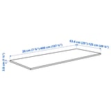 SÄLJAN Spesialtilpasset benkeplate, mørk grå steinmønstret/laminat, 63.6-125x3.8 cm