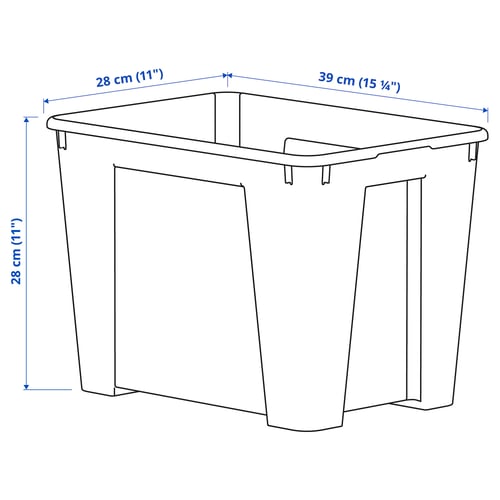 SAMLA Kasse, transparent, 39x28x28 cm/22 l