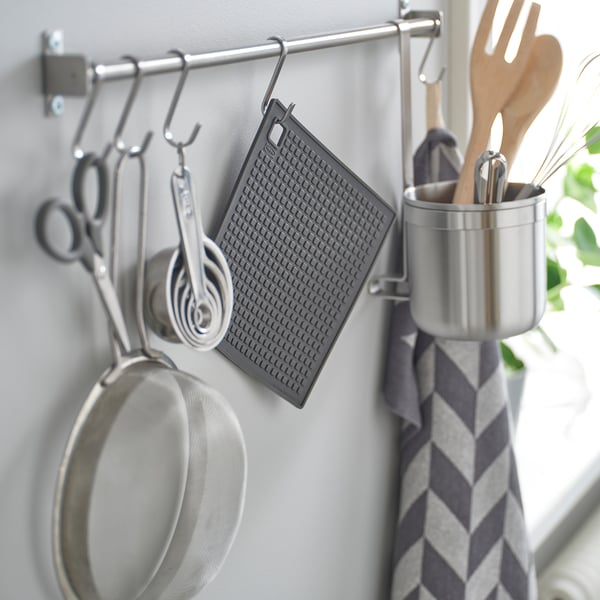 SANDVIVA Gryteklut, silikon/mørk grå, 18x18 cm