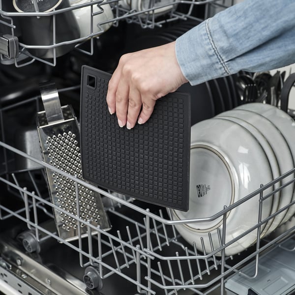 SANDVIVA Gryteklut, silikon/mørk grå, 18x18 cm