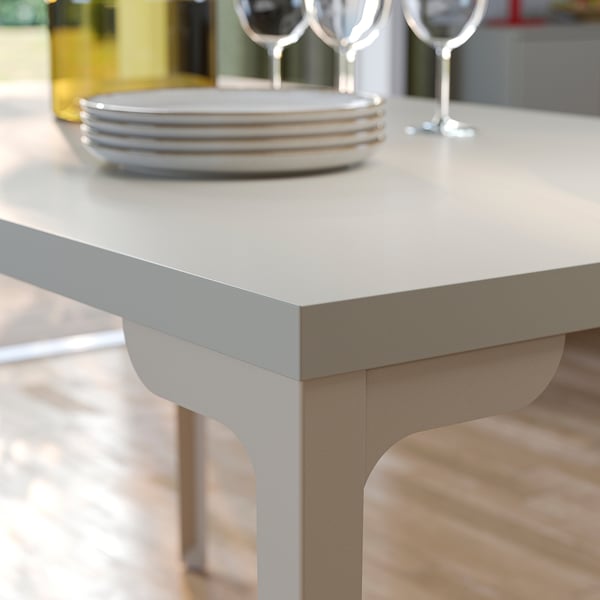 SKÅLSTA Bord og 4 stoler, lys gråbeige rett lys grå/beige/Knäbäck beige metallrør / lys grå-beige, 140x80 cm
