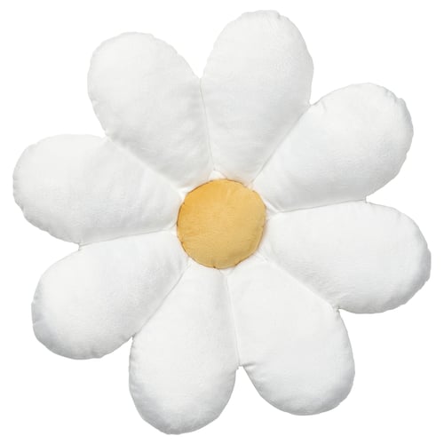 SKOGSDUVA Pute, blomsterformet/hvit, 47x8 cm