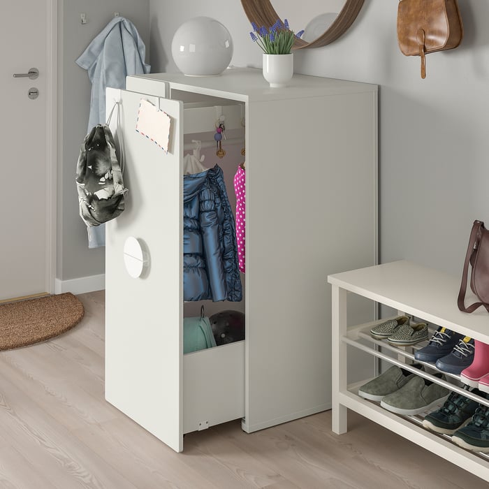 SMÅSTAD garderobe med uttrekkbar enhet, hvit, 80x57x108 cm IKEA
