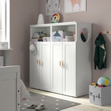 SMÅSTAD / PLATSA Oppbevaringskombinasjon, hvit/med ramme med 6 hyller, 120x42x123 cm