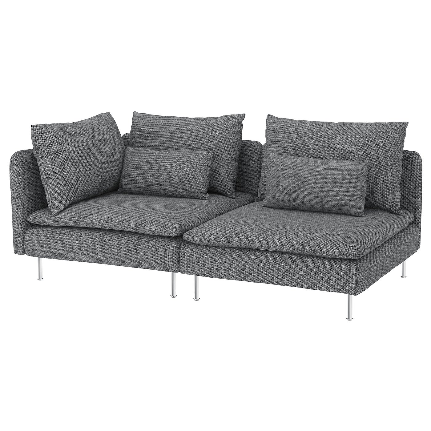 SÖDERHAMN 3-seters sofa - med åpen ende, Lejde grå/svart ...