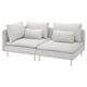 SÖDERHAMN 3-seters sofa, med åpen ende/Blekinge hvit