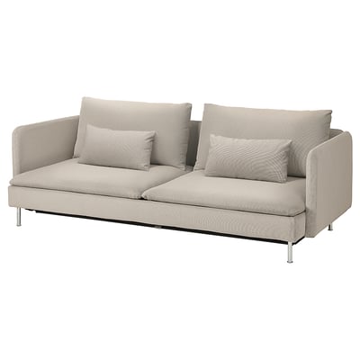 SÖDERHAMN 3-seters sovesofa, Fridtuna lys beige