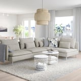 SÖDERHAMN Hjørnesofa, 4-seters, med åpen ende/Viarp beige/brun