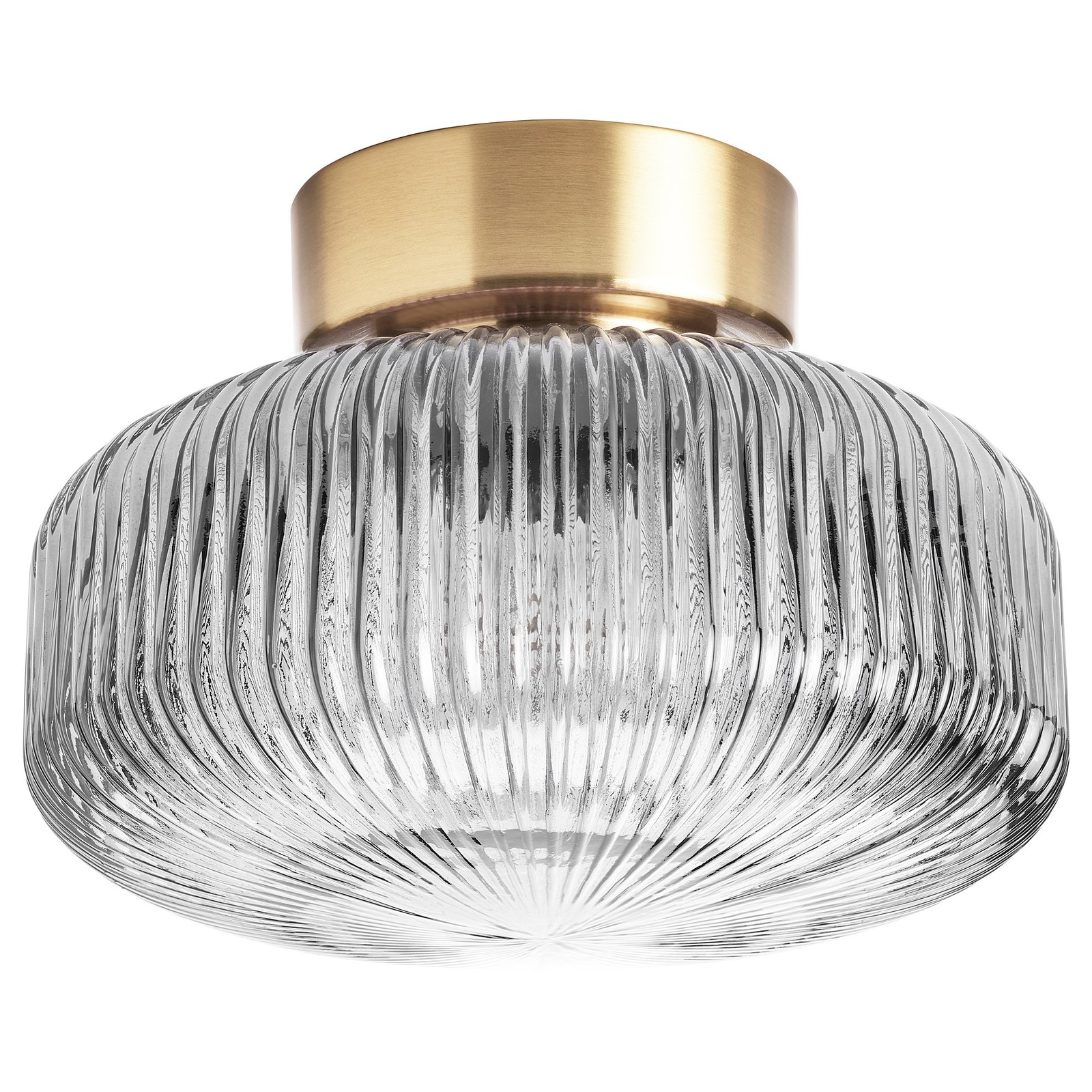 SOLKLINT Plafond, messing/grått klart glass, 27 cm - IKEA