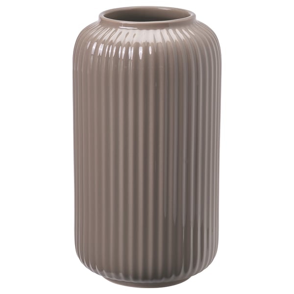 STILREN Vase, mørk gråbeige, 22 cm
