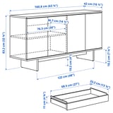 STOCKHOLM 2025 Skjenk, eikefiner, 161x42x83 cm