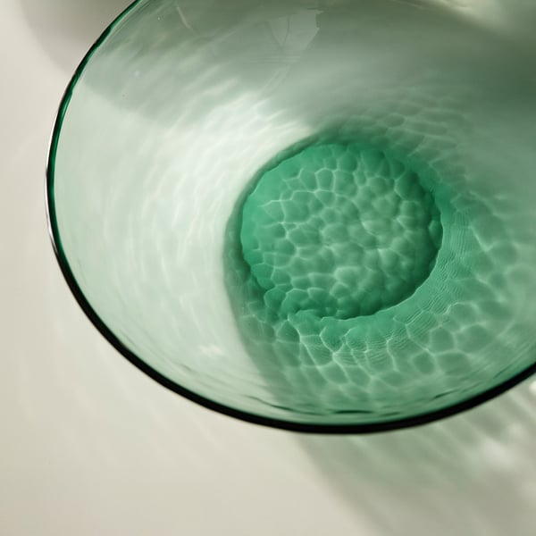 STRANDKRABBA Dyp tallerken, glass/grønn, 19 cm