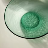 STRANDKRABBA Dyp tallerken, glass/grønn, 19 cm