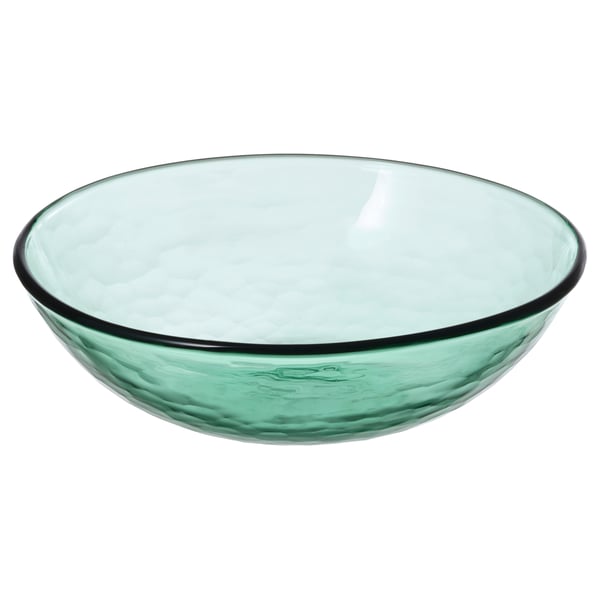 STRANDKRABBA Skål, glass/grønn, 15 cm