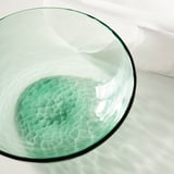 STRANDKRABBA Skål, glass/grønn, 15 cm