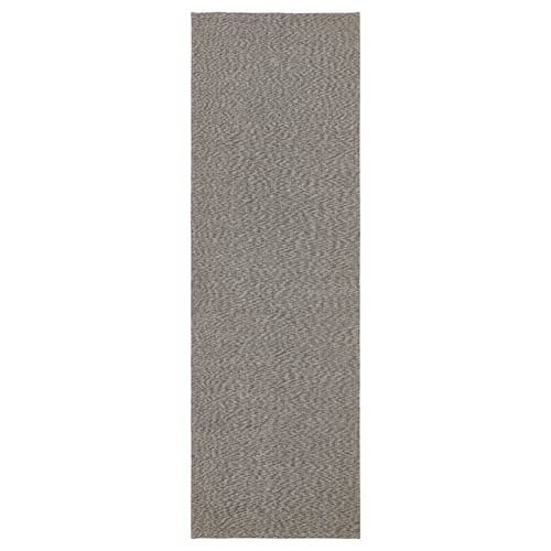 TIPHEDE Teppe, flatvevd, svart/natur, 80x250 cm