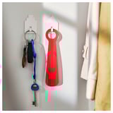 TIPPVAGN Knagg, selvklebende, hus/hvit