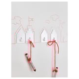 TIPPVAGN Knagg, selvklebende, hus/hvit