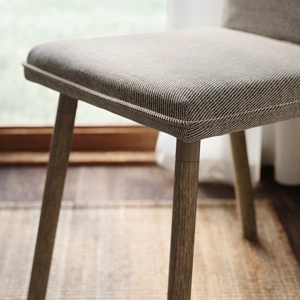 TONSTAD / TONSTAD Bord og 6 stoler, brun eikefiner/Viarp beige/brun brun eikemønstret, 200x85 cm