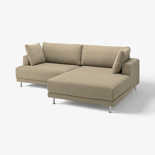UPPÅKRA 3-seters modulsofa, med sjeselong, høyre/Johanneshov brunbeige