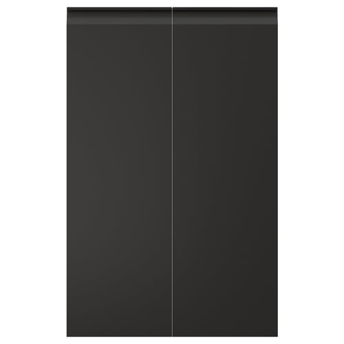 UPPLÖV Sett, 2 stk dører t benkehjørneskap, venstrehendt/matt antrasitt, 25x80 cm