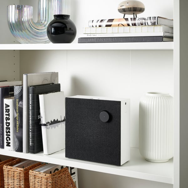 VAPPEBY Front til bluetooth-høyttaler, svart, 20x20 cm