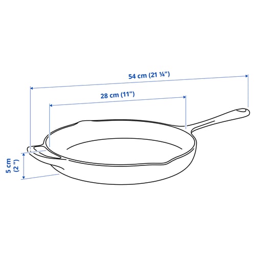 VARDAGEN Stekepanne, støpejern, 28 cm