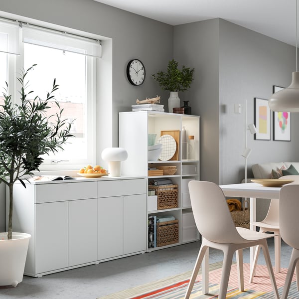 VIHALS Oppbevaringskombinasjon, hvit, 235x37x140 cm