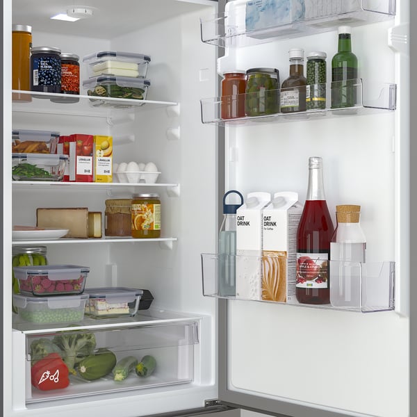 VINDÅS Kjøl/fryseskap, IKEA 300 frittstående/rustfritt stålfarge, 223/120 l