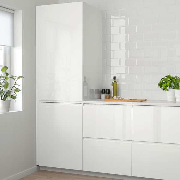 VOXTORP Front for oppvaskmaskin, høyglans hvit, 45x80 cm