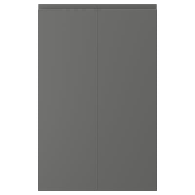 VOXTORP Sett, 2 stk dører t benkehjørneskap, venstrehendt mørk grå, 25x80 cm