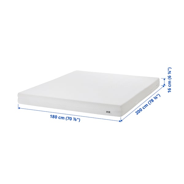 ÅBYGDA Foam mattress, firm/white, 180x200 cm